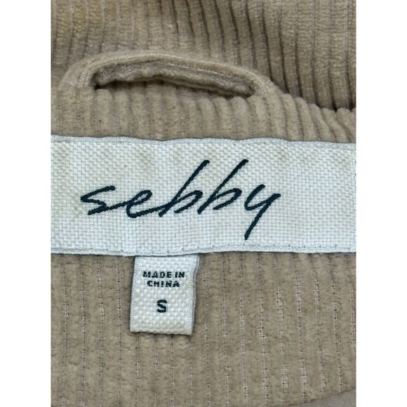 Sebby Corduroy Stone Cream/Tan Puffer Coat jacket Sz Small SEE PICS FOR DEFECTS - Picture 12 of 16